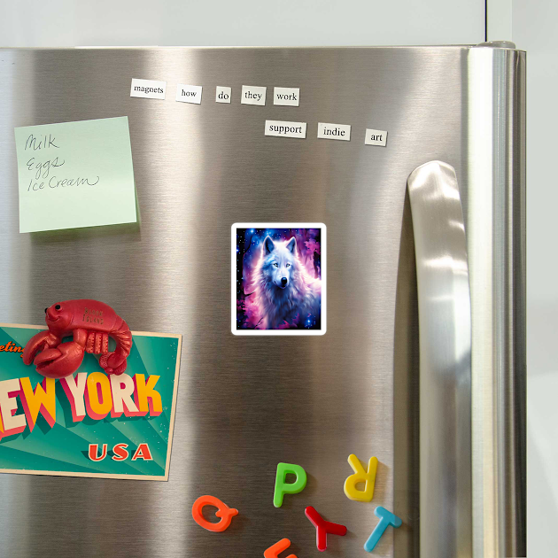 White Wolf in Fantasy Forest in Pinks and Purples|For Women and Girls by BirdsnStuff